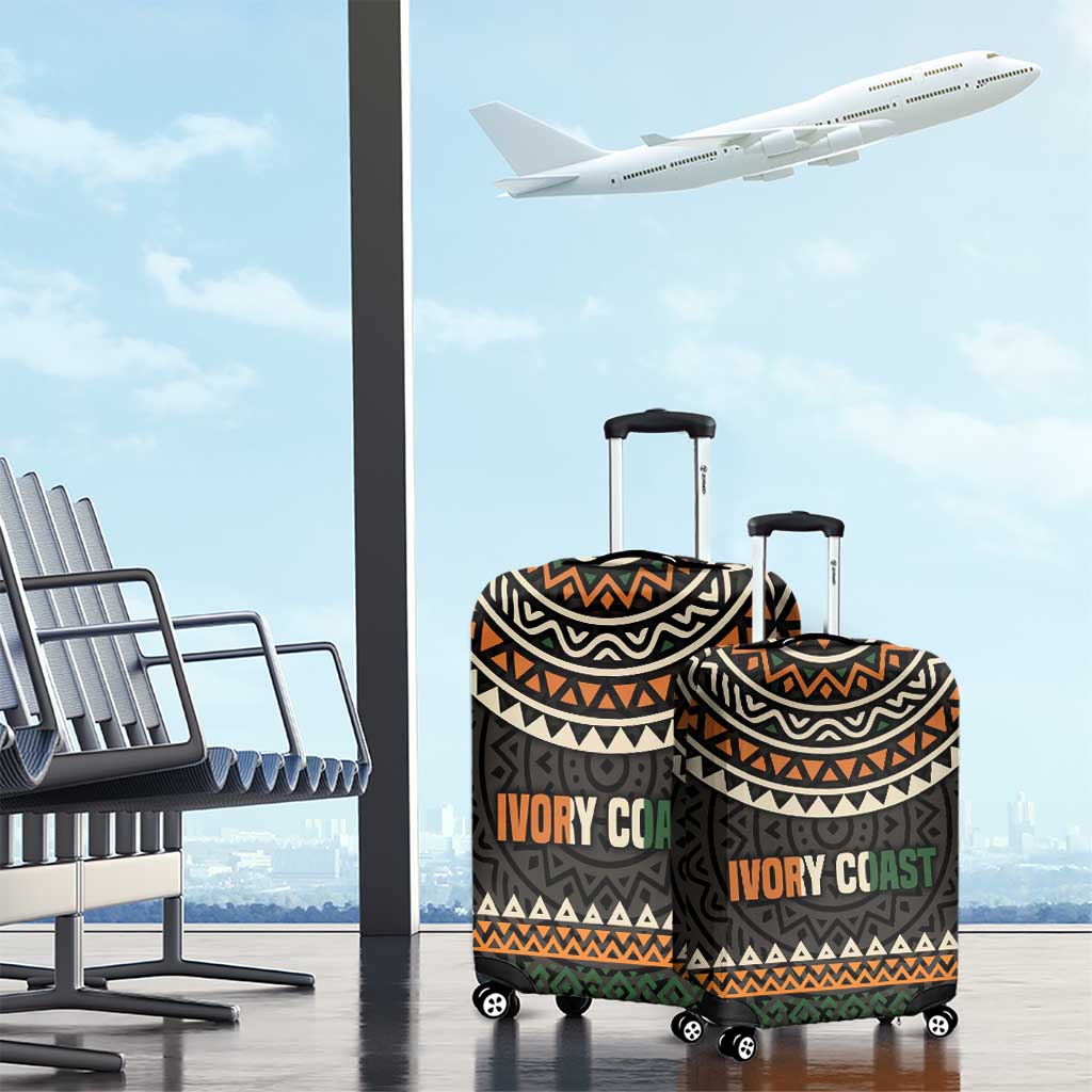 Ivory Coast Luggage Cover with Ethnic Geometric Pattern and National Motto Design TS04