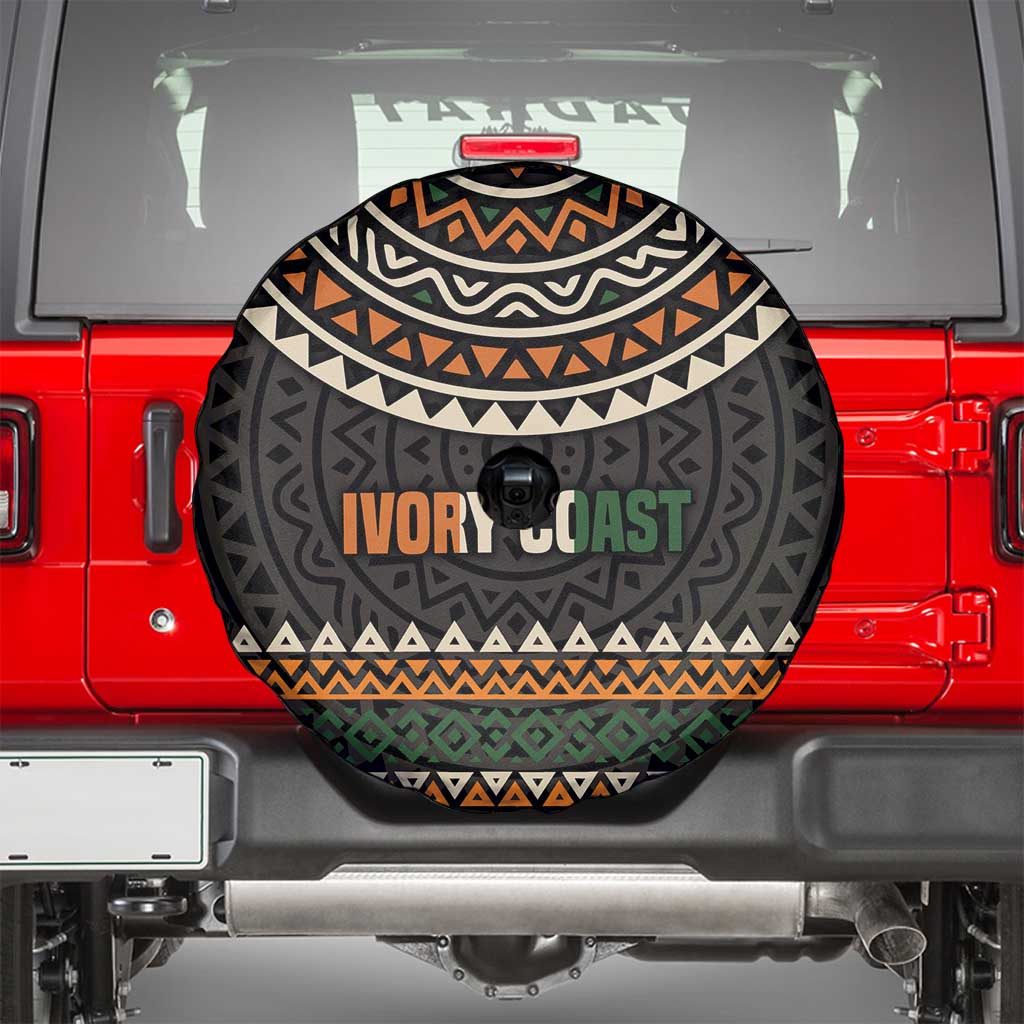 Ivory Coast Spare Tire Cover with Ethnic Geometric Pattern and National Motto Design TS04