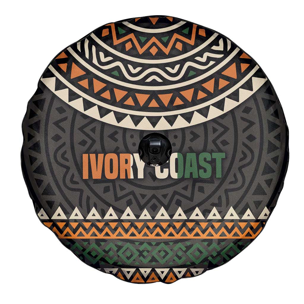 Ivory Coast Spare Tire Cover with Ethnic Geometric Pattern and National Motto Design TS04