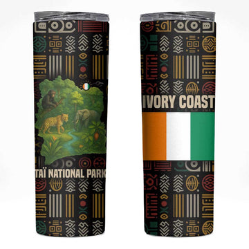 Ivory Coast Skinny Tumbler Tai National Park Wildlife Map TS04