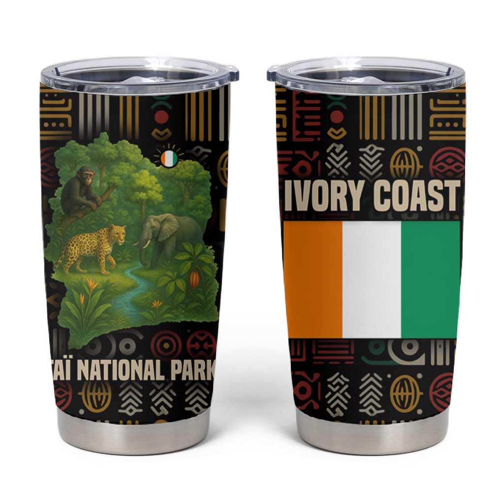 Ivory Coast Tumbler Cup Tai National Park Wildlife Map TS04