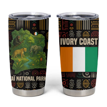 Ivory Coast Tumbler Cup Tai National Park Wildlife Map TS04