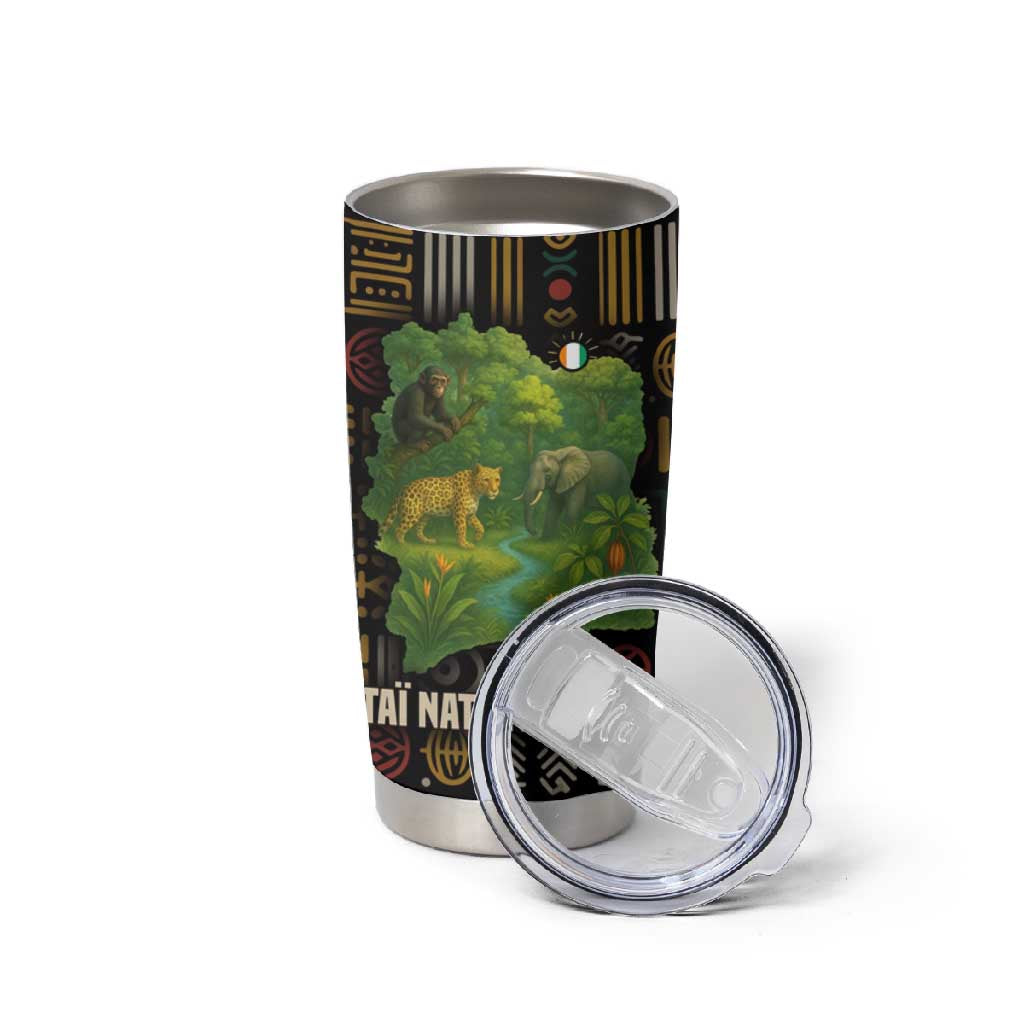 Ivory Coast Tumbler Cup Tai National Park Wildlife Map TS04