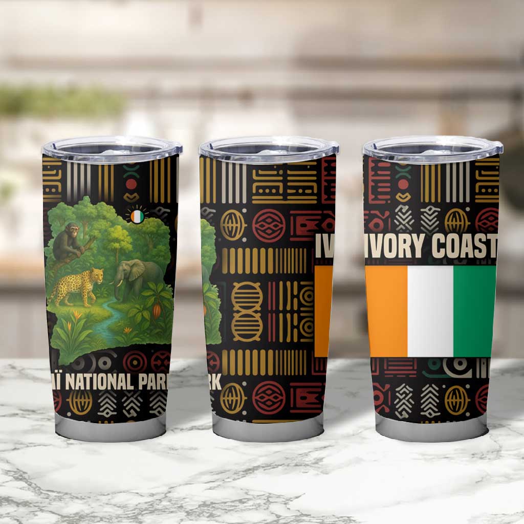 Ivory Coast Tumbler Cup Tai National Park Wildlife Map TS04