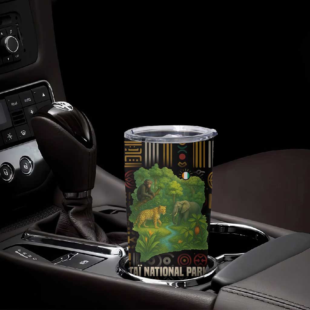 Ivory Coast Tumbler Cup Tai National Park Wildlife Map TS04