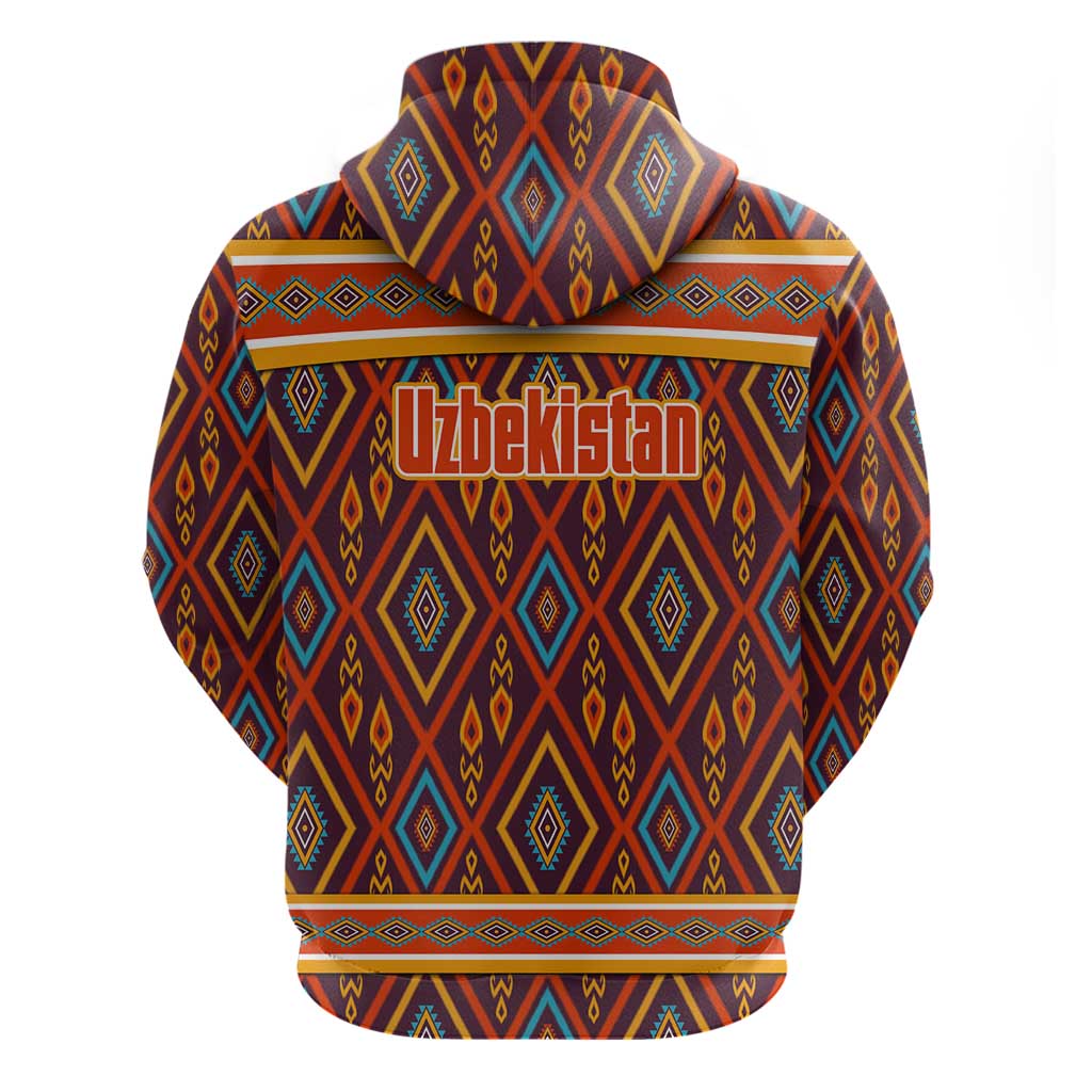 Uzbekistan Hoodie with Traditional Geometric Motif Design TS04