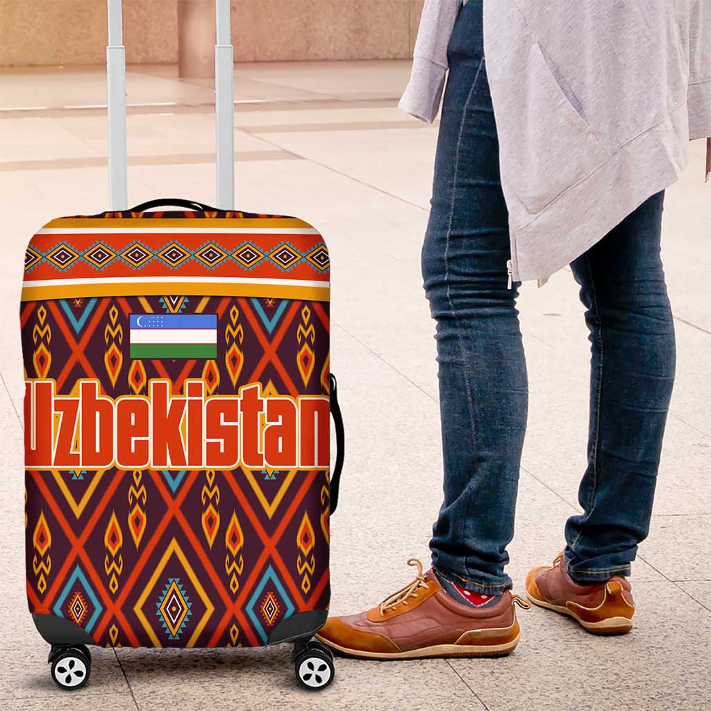 Uzbekistan Luggage Cover with Traditional Geometric Motif Design TS04