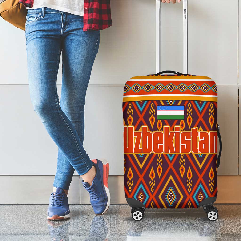 Uzbekistan Luggage Cover with Traditional Geometric Motif Design TS04