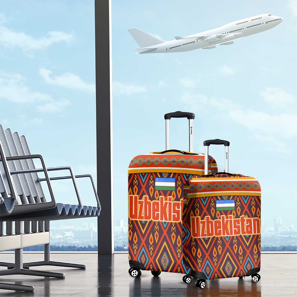 Uzbekistan Luggage Cover with Traditional Geometric Motif Design TS04
