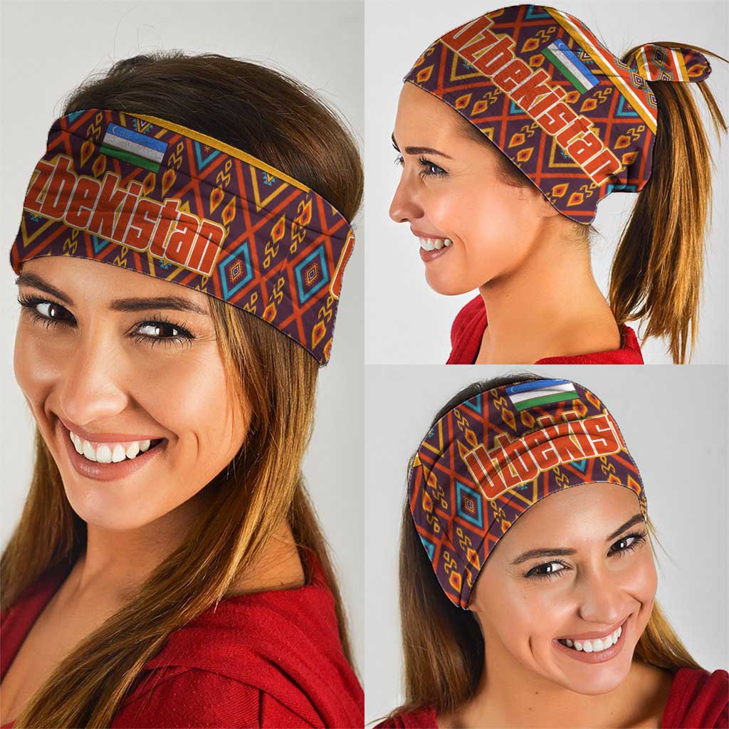 Uzbekistan Neck Gaiter with Traditional Geometric Motif Design TS04