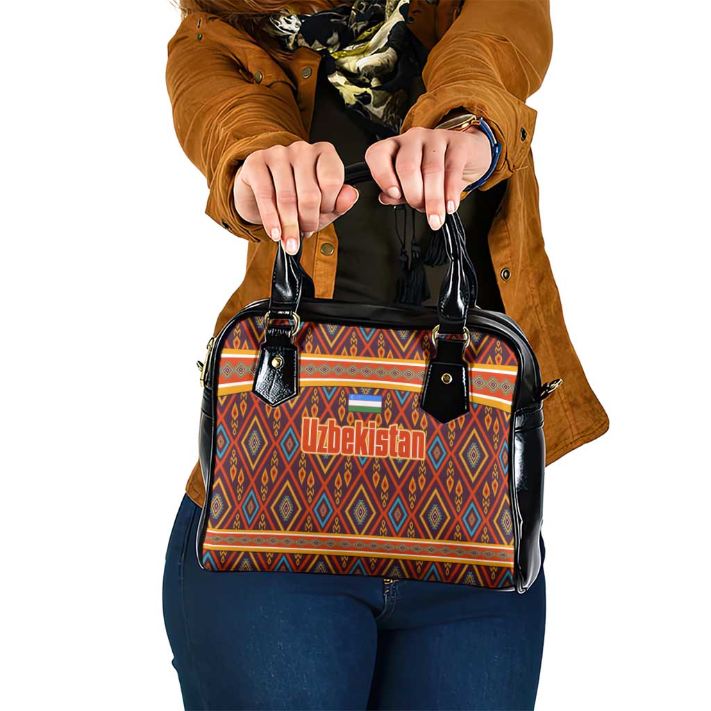 Uzbekistan Shoulder Handbag with Traditional Geometric Motif Design TS04