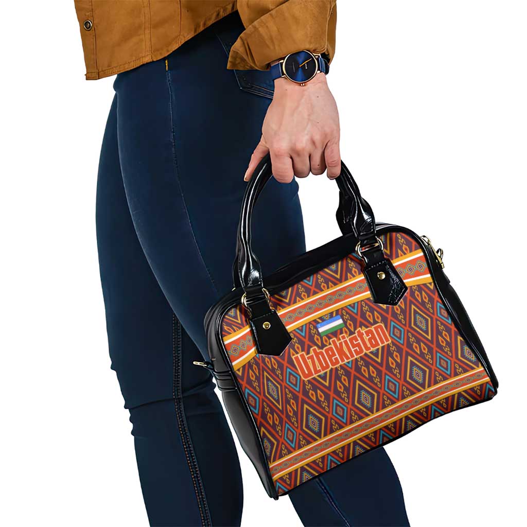 Uzbekistan Shoulder Handbag with Traditional Geometric Motif Design TS04