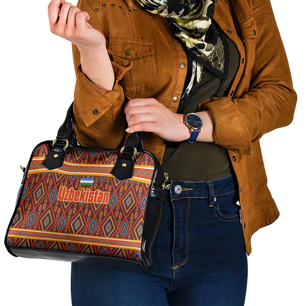 Uzbekistan Shoulder Handbag with Traditional Geometric Motif Design TS04