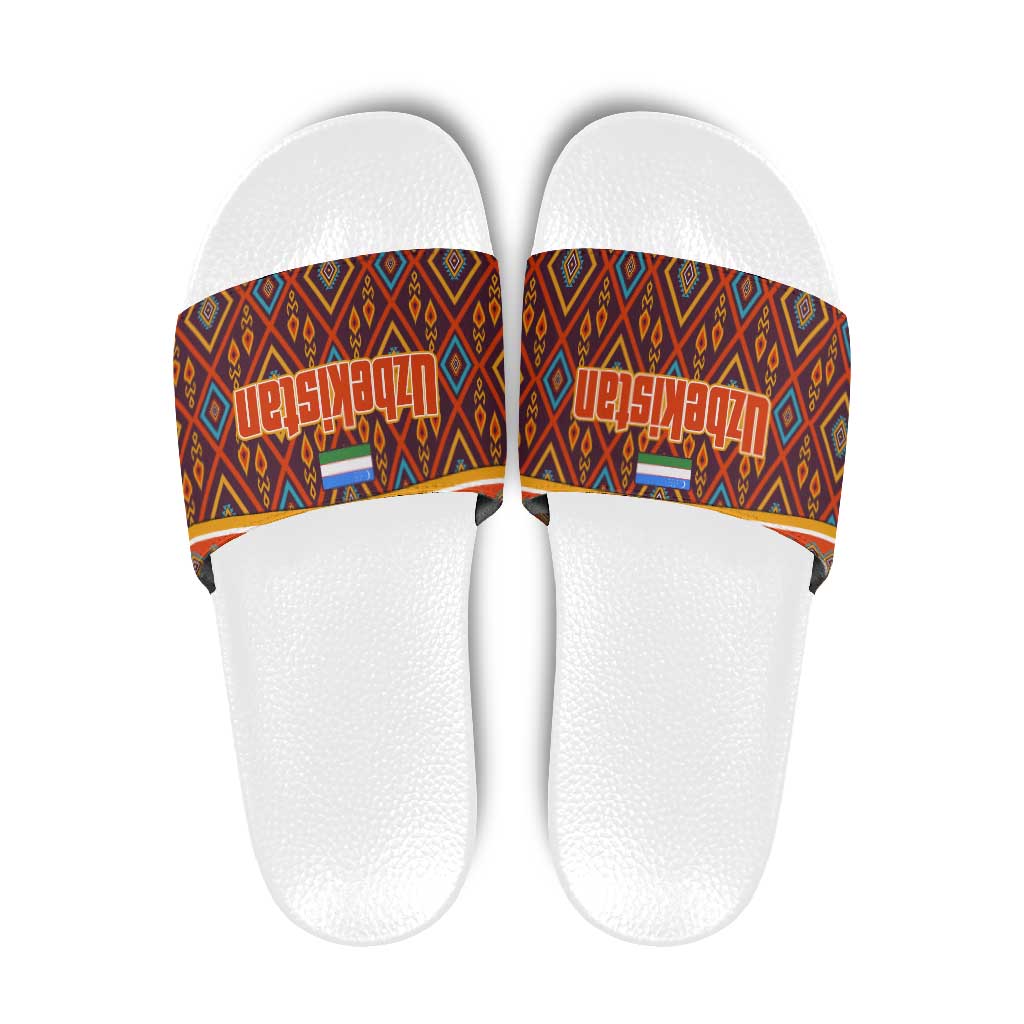 Uzbekistan Slide Sandals with Traditional Geometric Motif Design TS04
