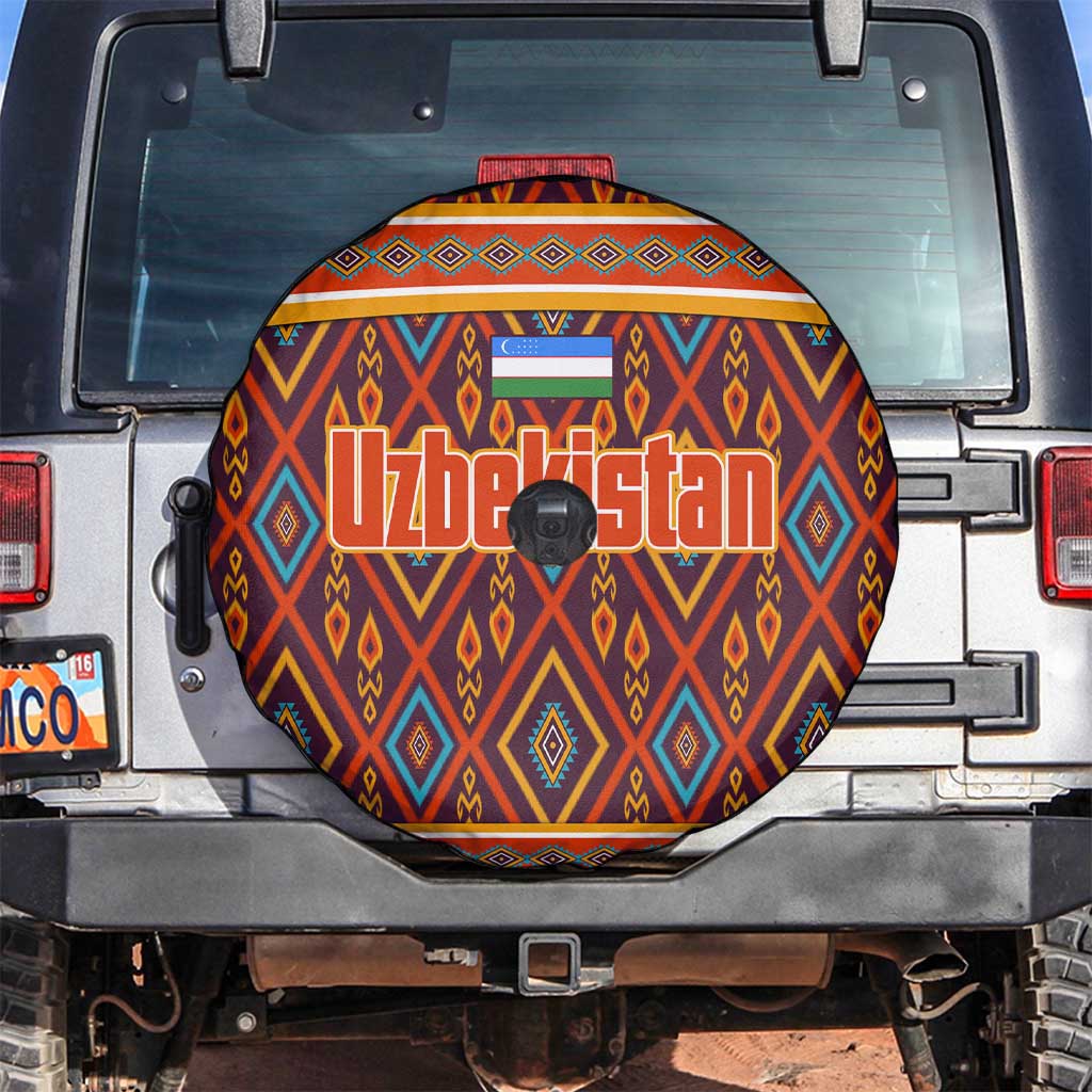 Uzbekistan Spare Tire Cover with Traditional Geometric Motif Design TS04