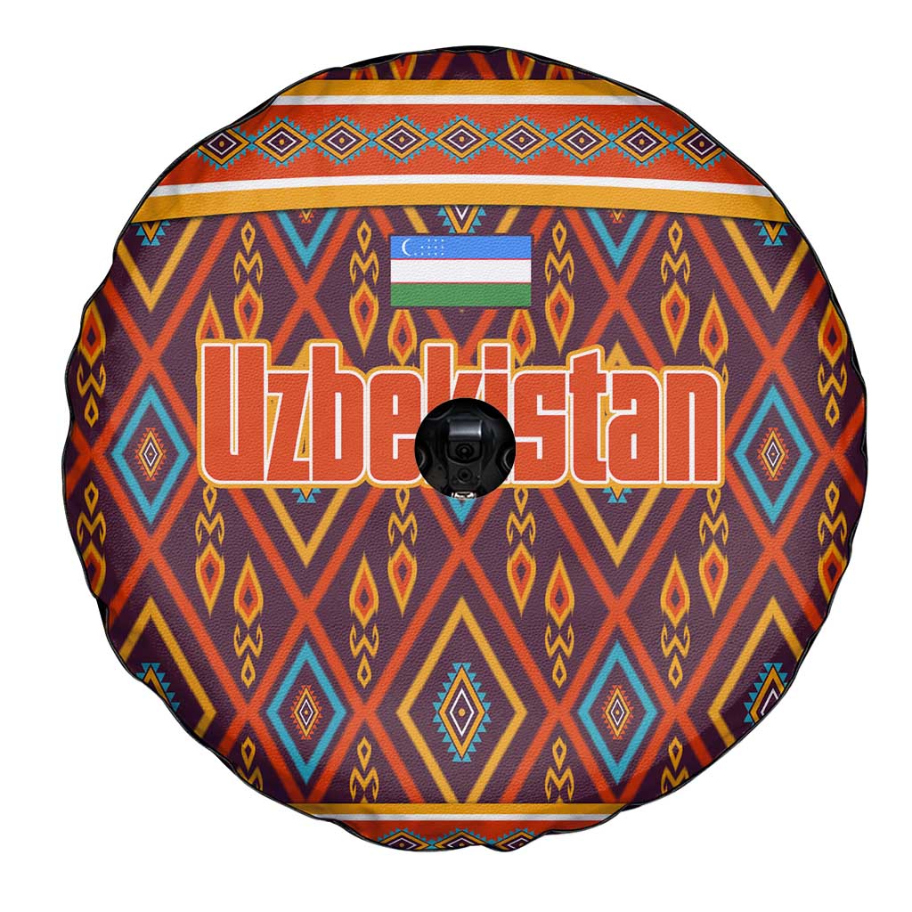 Uzbekistan Spare Tire Cover with Traditional Geometric Motif Design TS04