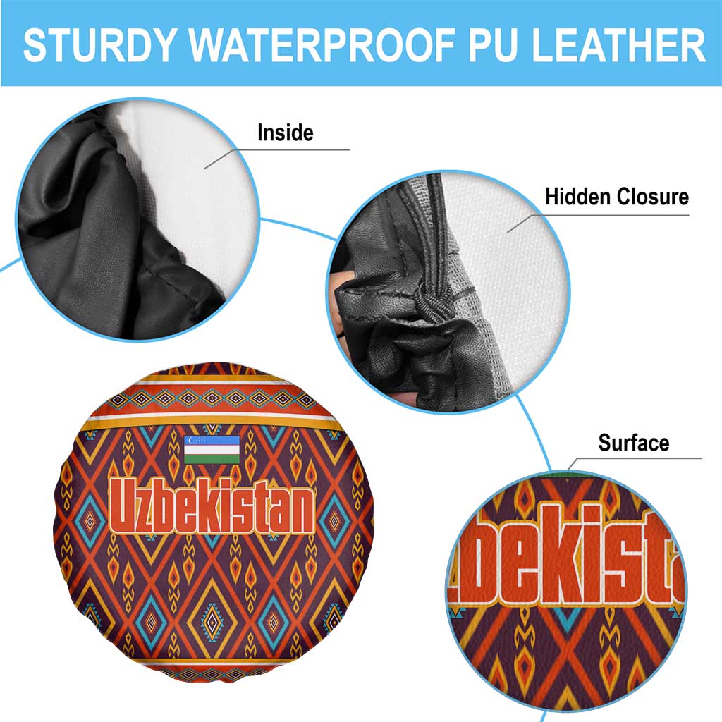 Uzbekistan Spare Tire Cover with Traditional Geometric Motif Design TS04