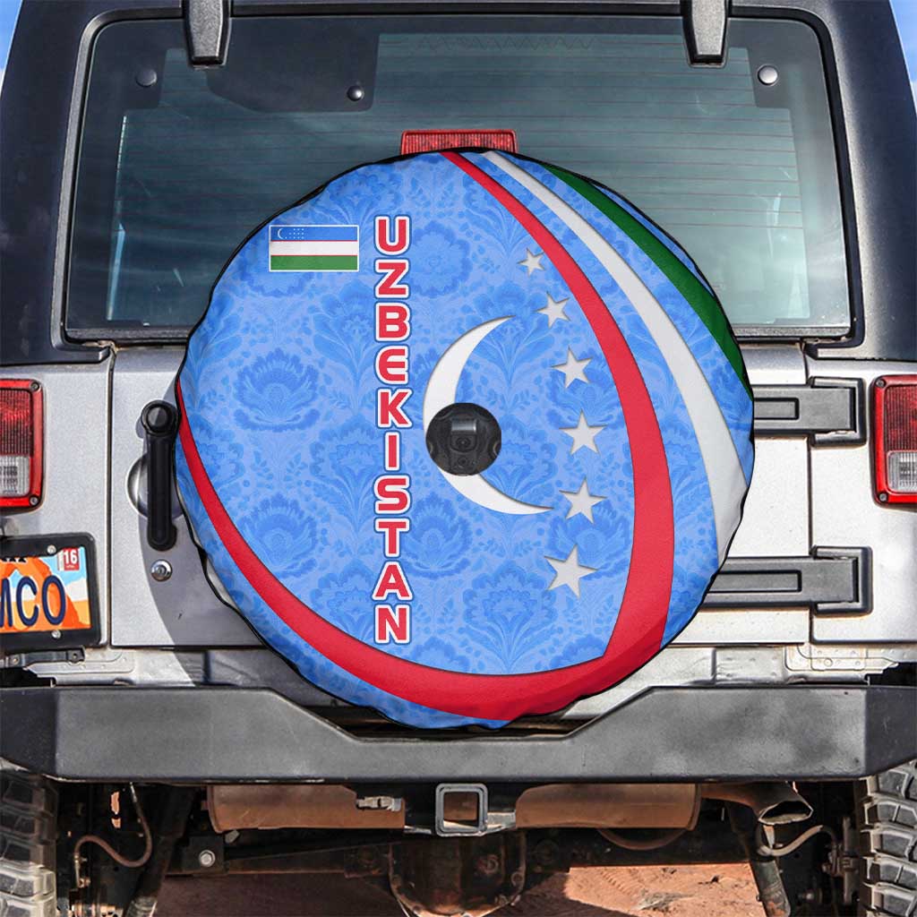 Uzbekistan Spare Tire Cover with Crescent Star and Ornamental Swirl Design TS04