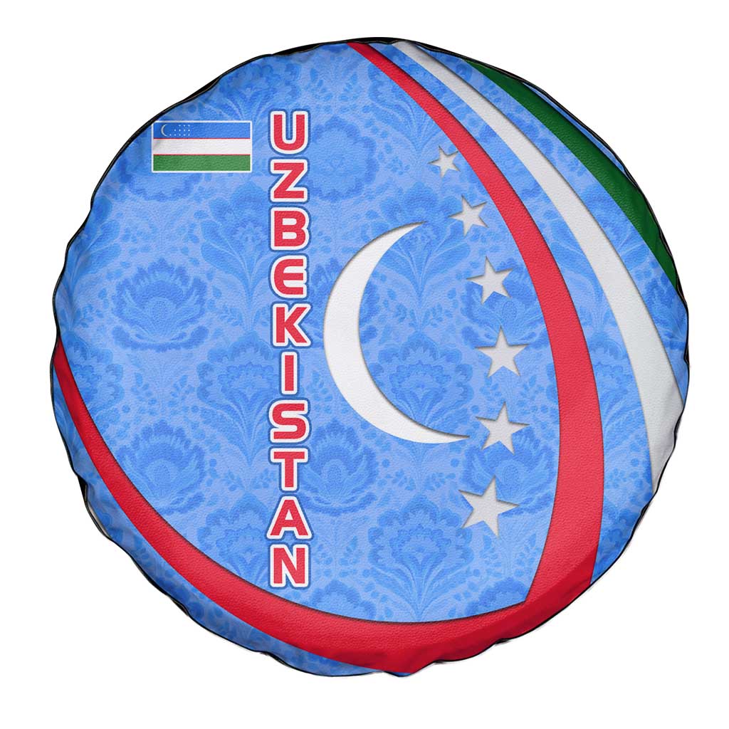Uzbekistan Spare Tire Cover with Crescent Star and Ornamental Swirl Design TS04
