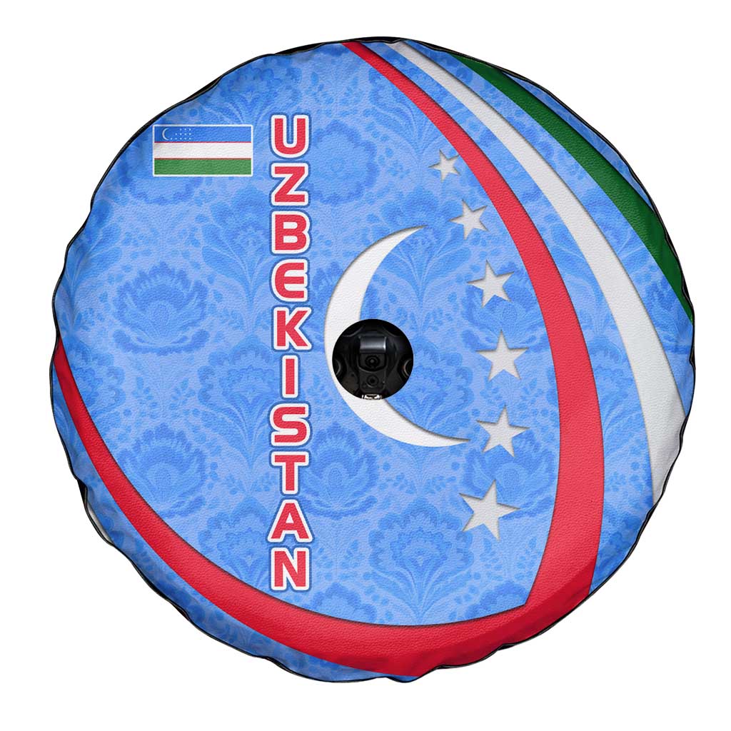 Uzbekistan Spare Tire Cover with Crescent Star and Ornamental Swirl Design TS04