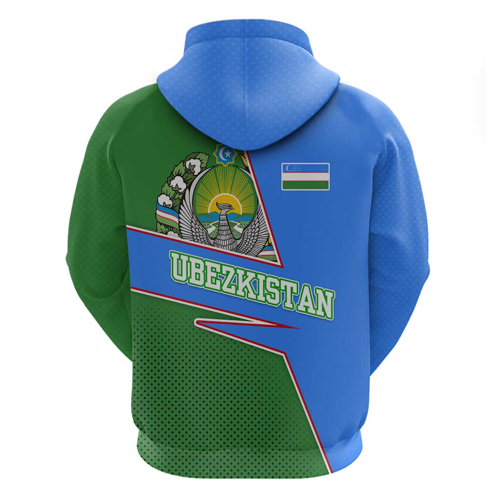 Uzbekistan Hoodie with National Coat of Arms and Modern Gradient Design TS04