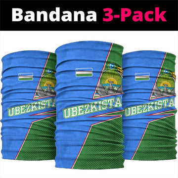 Uzbekistan Neck Gaiter with National Coat of Arms and Modern Gradient Design TS04