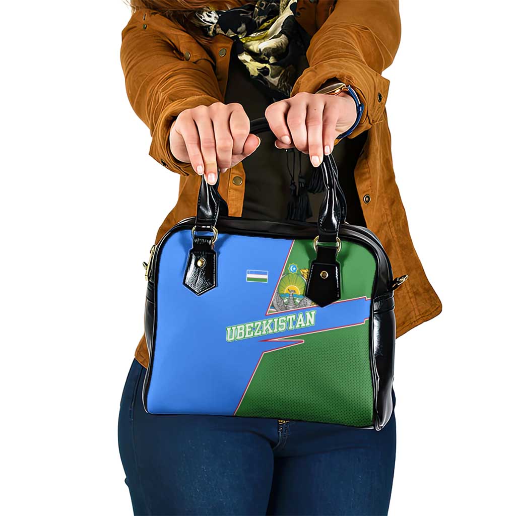 Uzbekistan Shoulder Handbag with National Coat of Arms and Modern Gradient Design TS04