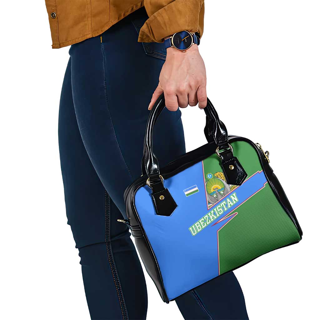 Uzbekistan Shoulder Handbag with National Coat of Arms and Modern Gradient Design TS04
