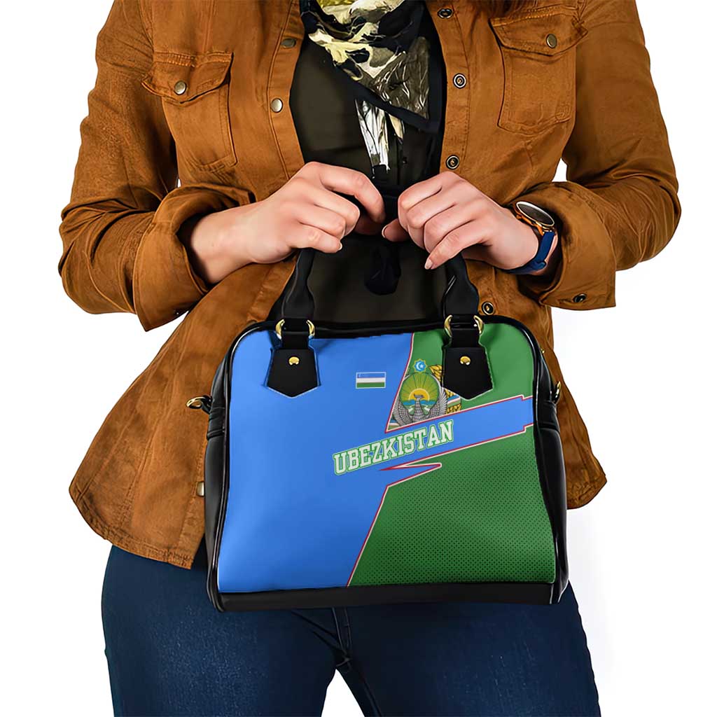 Uzbekistan Shoulder Handbag with National Coat of Arms and Modern Gradient Design TS04