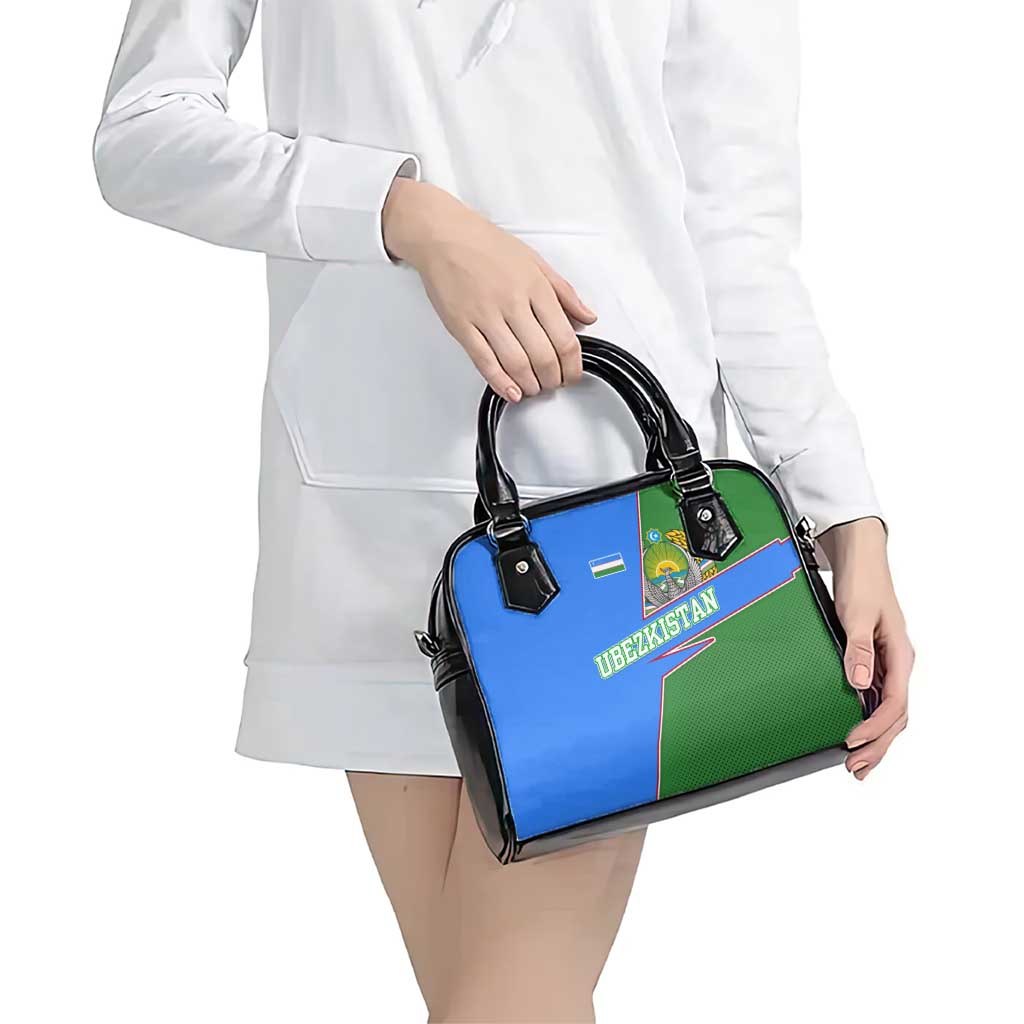 Uzbekistan Shoulder Handbag with National Coat of Arms and Modern Gradient Design TS04
