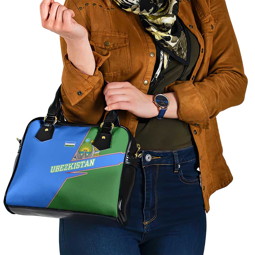 Uzbekistan Shoulder Handbag with National Coat of Arms and Modern Gradient Design TS04