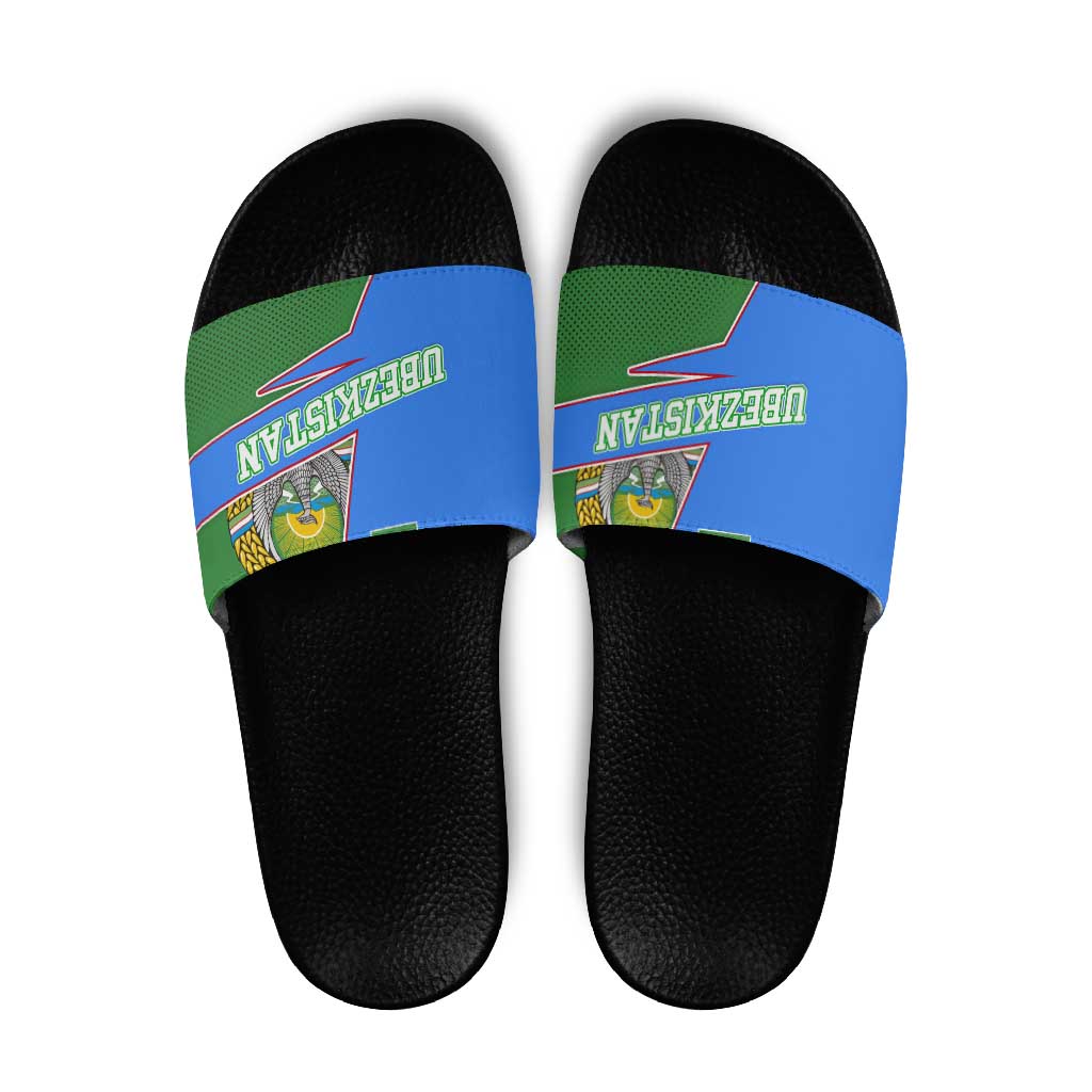Uzbekistan Slide Sandals with National Coat of Arms and Modern Gradient Design TS04