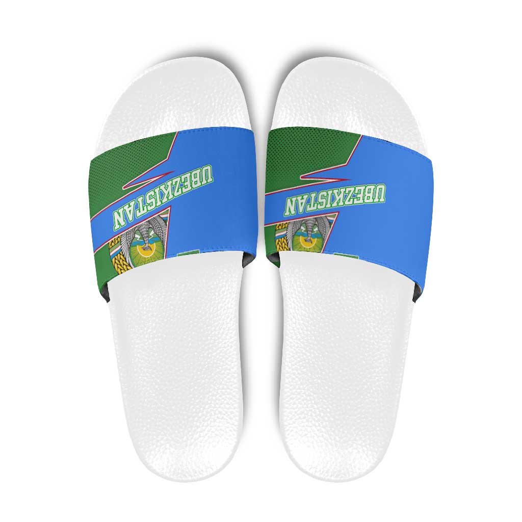 Uzbekistan Slide Sandals with National Coat of Arms and Modern Gradient Design TS04
