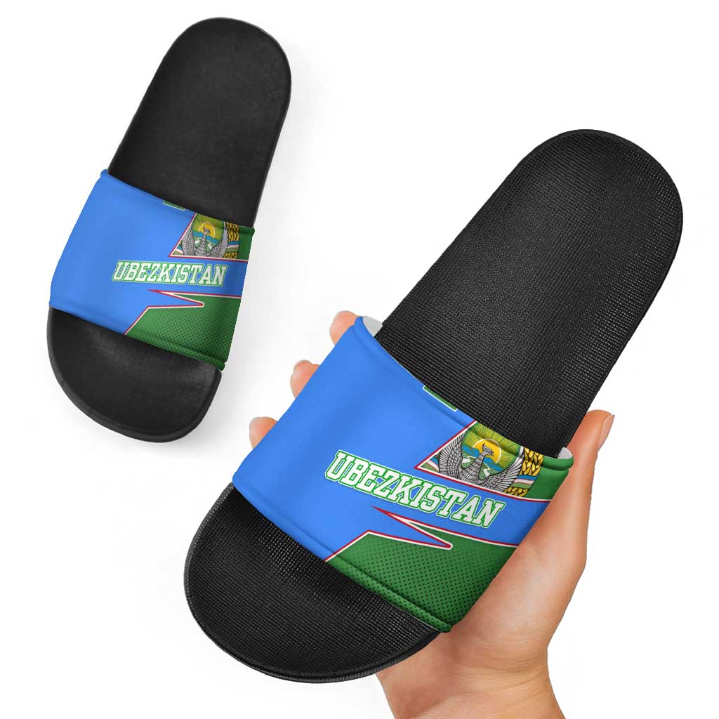 Uzbekistan Slide Sandals with National Coat of Arms and Modern Gradient Design TS04