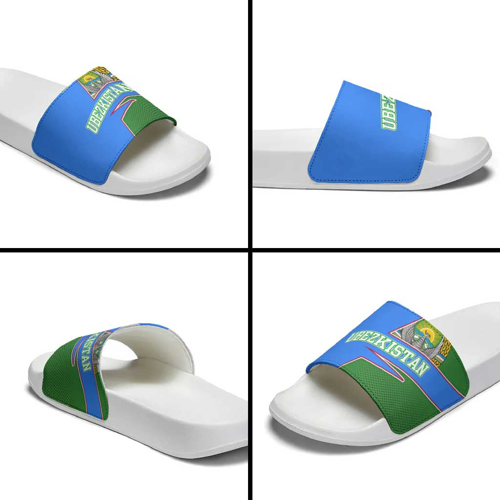 Uzbekistan Slide Sandals with National Coat of Arms and Modern Gradient Design TS04