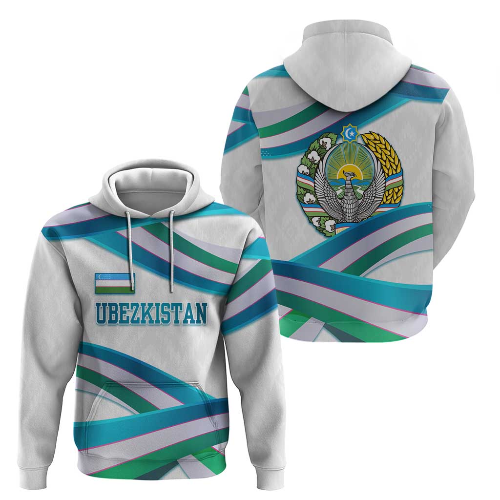 Uzbekistan Hoodie with Ribbon Wave Design TS04