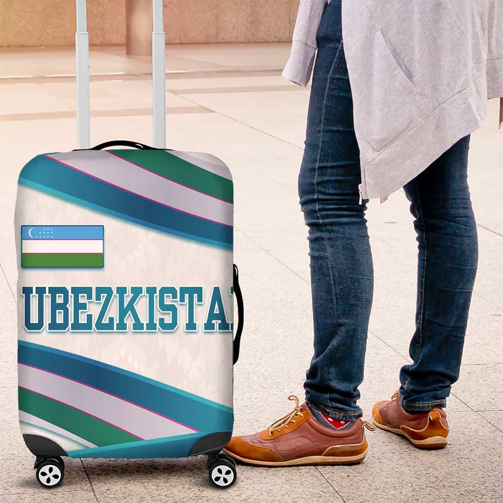 Uzbekistan Luggage Cover with Ribbon Wave Design TS04