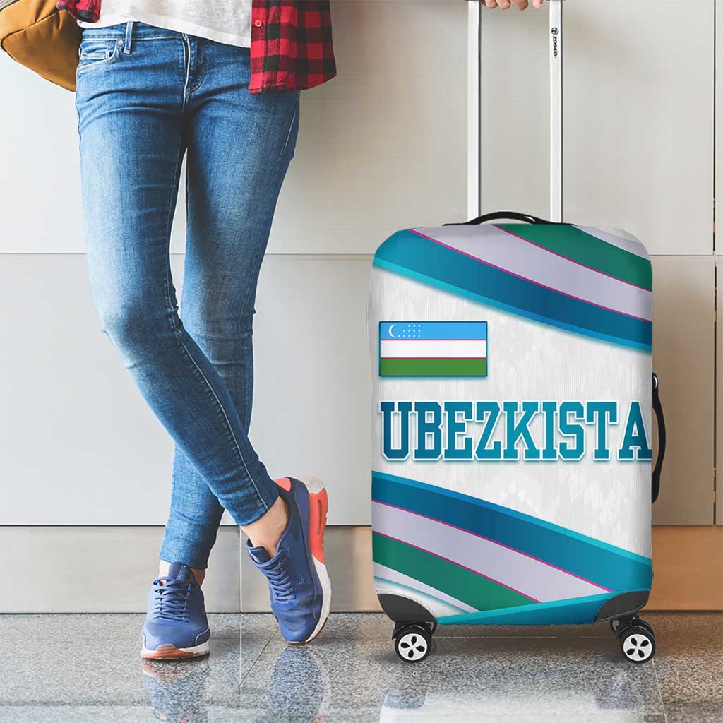 Uzbekistan Luggage Cover with Ribbon Wave Design TS04