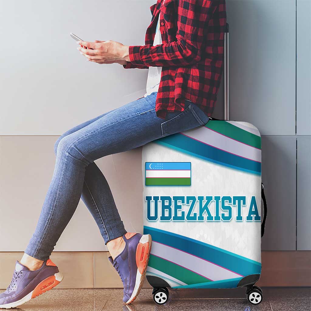 Uzbekistan Luggage Cover with Ribbon Wave Design TS04