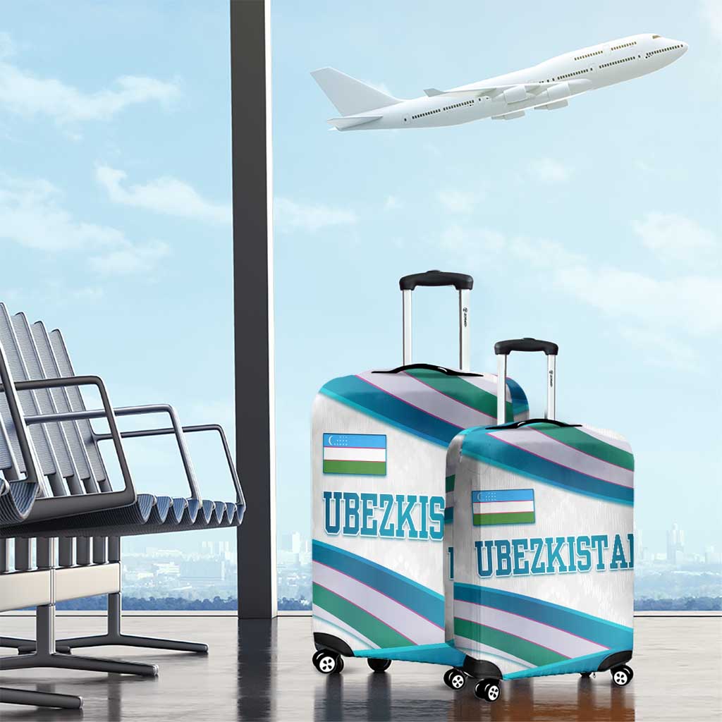 Uzbekistan Luggage Cover with Ribbon Wave Design TS04