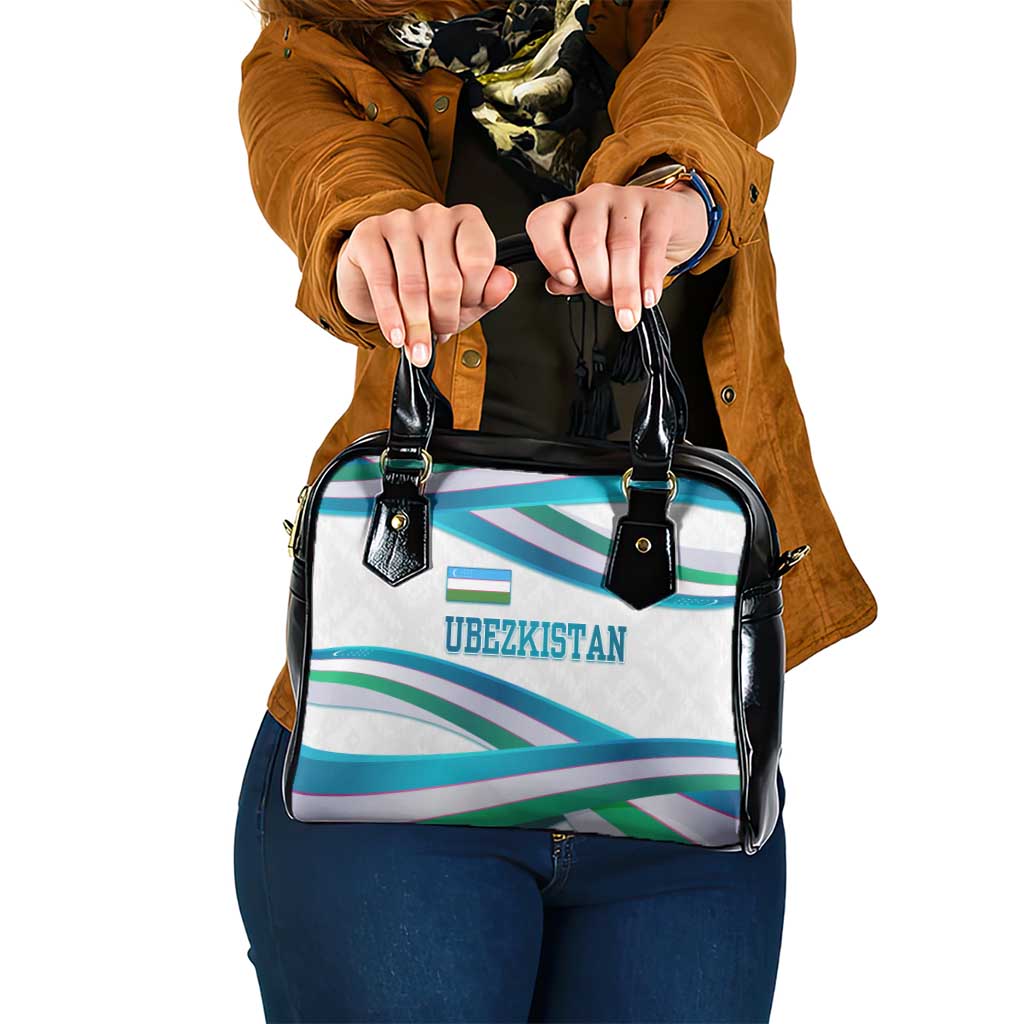 Uzbekistan Shoulder Handbag with Ribbon Wave Design TS04