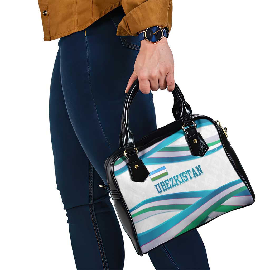 Uzbekistan Shoulder Handbag with Ribbon Wave Design TS04