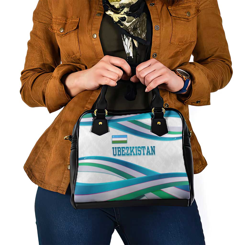 Uzbekistan Shoulder Handbag with Ribbon Wave Design TS04