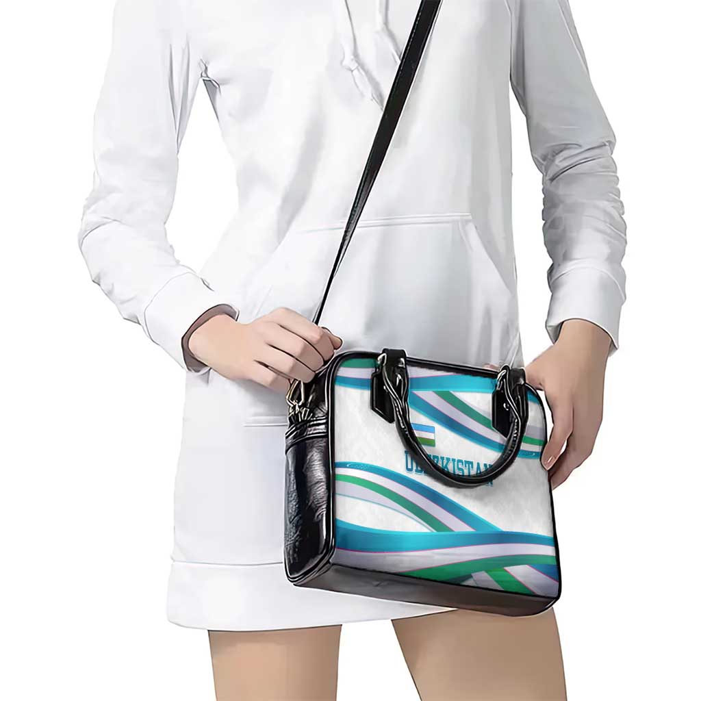 Uzbekistan Shoulder Handbag with Ribbon Wave Design TS04