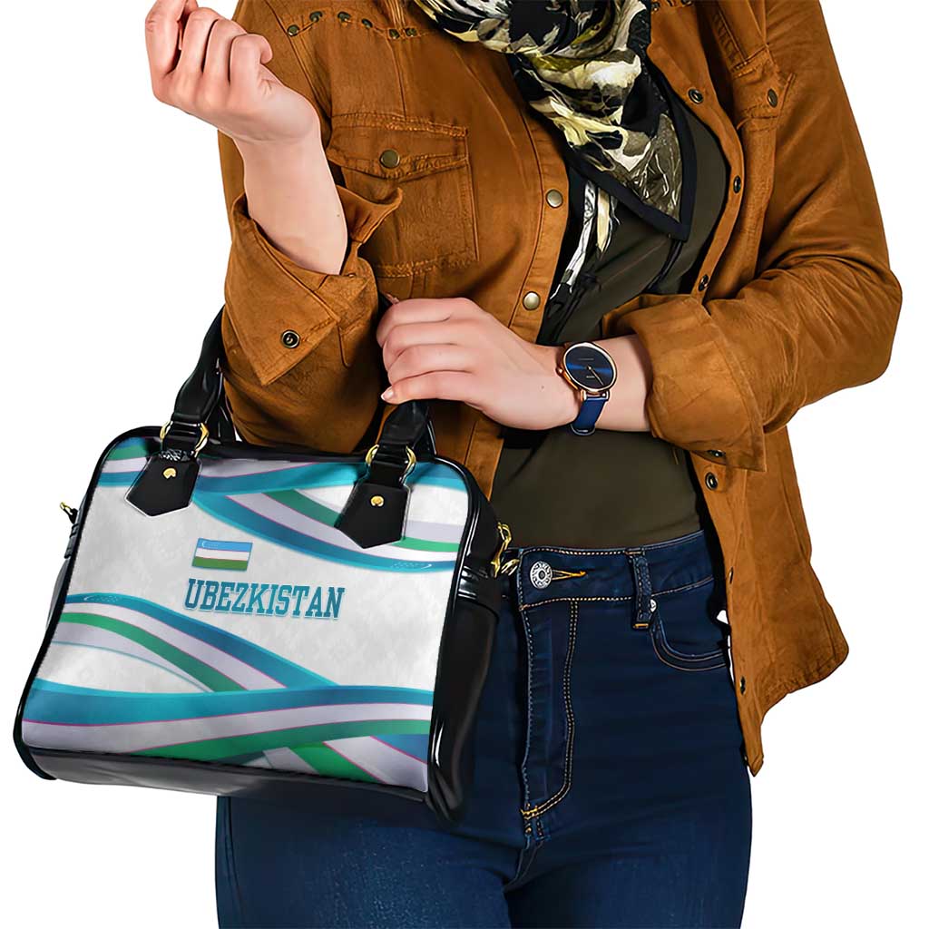 Uzbekistan Shoulder Handbag with Ribbon Wave Design TS04