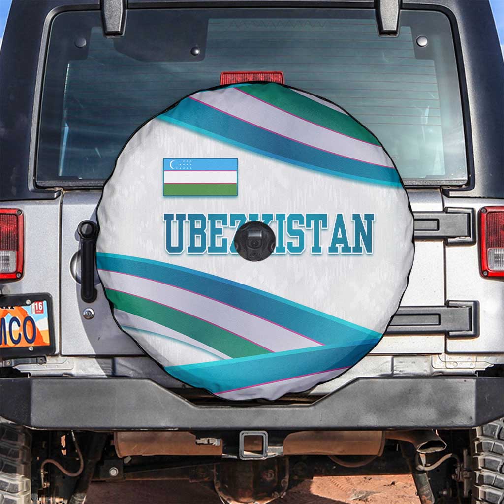 Uzbekistan Spare Tire Cover with Ribbon Wave Design TS04
