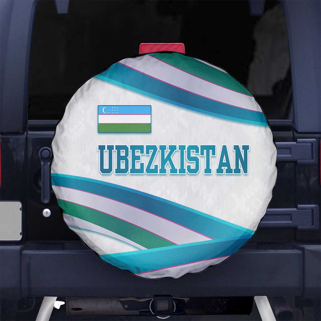 Uzbekistan Spare Tire Cover with Ribbon Wave Design TS04