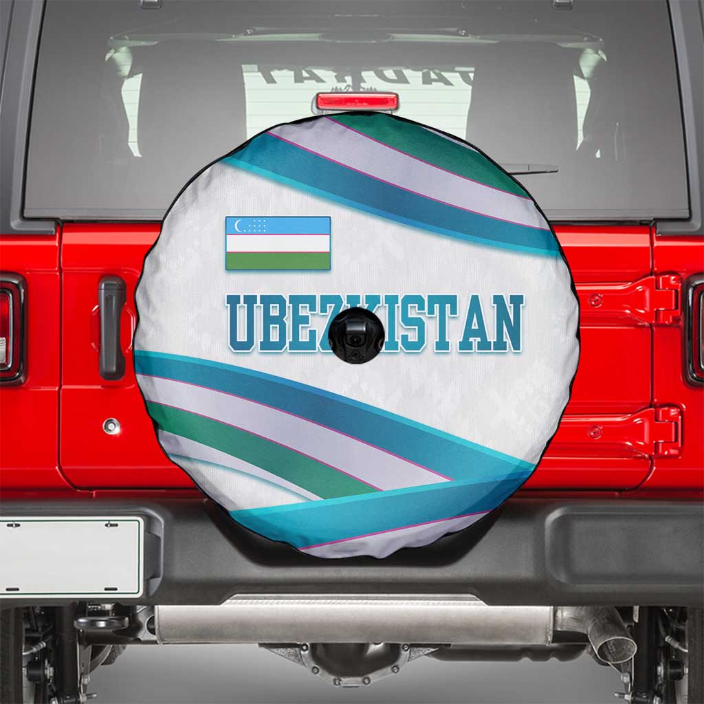 Uzbekistan Spare Tire Cover with Ribbon Wave Design TS04