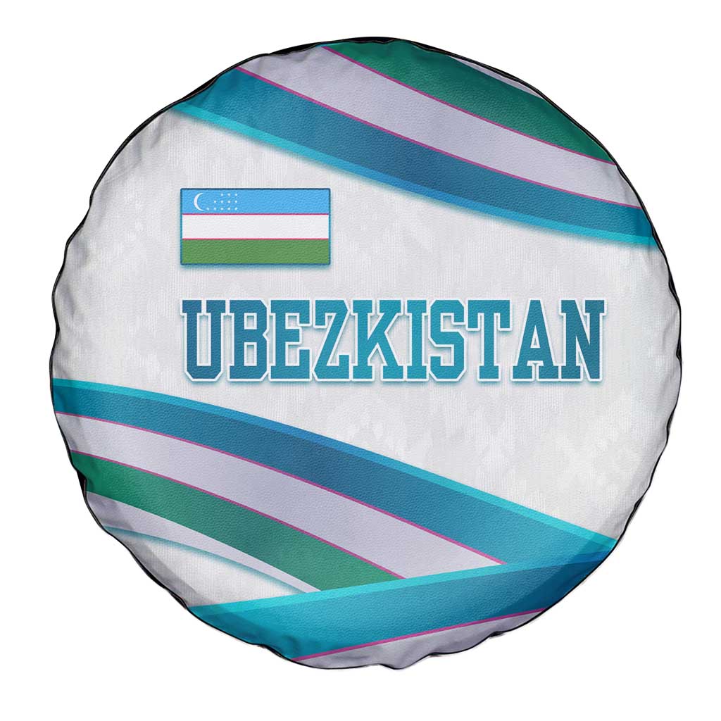 Uzbekistan Spare Tire Cover with Ribbon Wave Design TS04