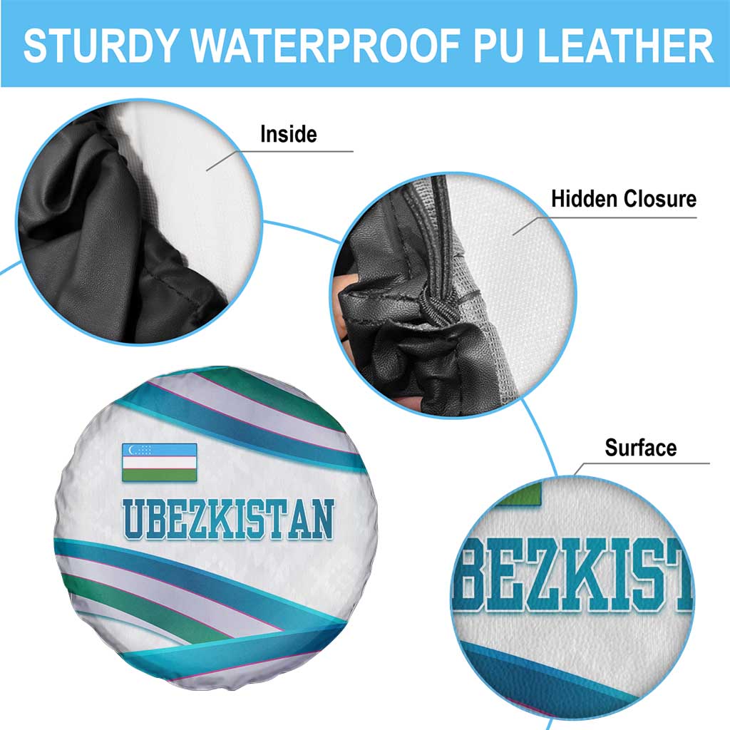 Uzbekistan Spare Tire Cover with Ribbon Wave Design TS04